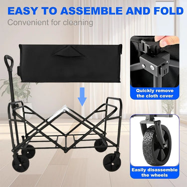 Large Capacity Foldable Cart – Sturdy, Portable, Versatile - InspiredGrabs.com
